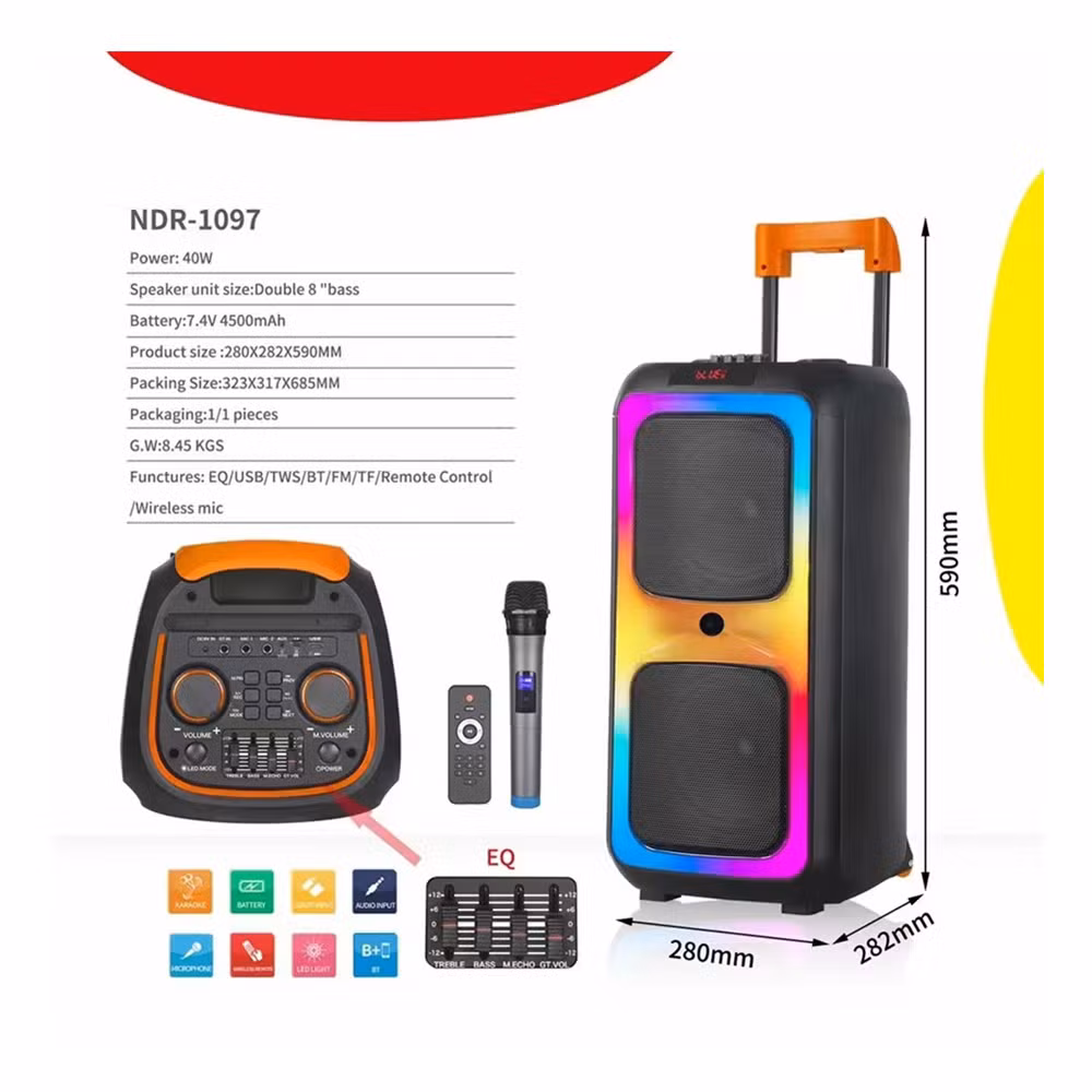 NDR 1097 Karaoke Portable Speaker - Image 4